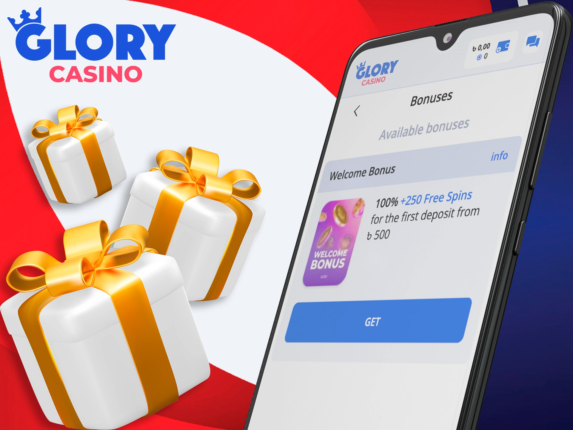 Glory Casino welcome bonus and promotions banner